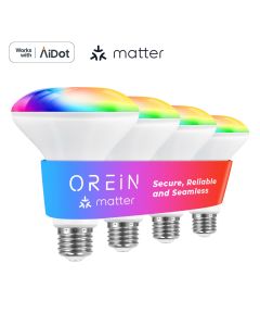 OREiN Matter Smart RGBTW Bulb - BR30 Smart Light Bulbs, 4 Packs