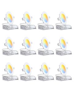 OREiN 4 Inch LED Recessed Lighting - Dimmable Canless Downlight, 12 Pack