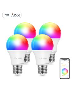 OREiN A19 Smart WiFi LED Light Bulbs Work with Alexa - RGBTW, 4 Pack