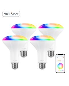 OREiN BR30 Smart WiFi LED Flood Light Bulbs 65W - RGBTW, 4 Pack