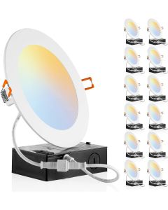 OREiN 5CCT Recessed Lighting with Juntion Box - 4 Inch, 12 Pack